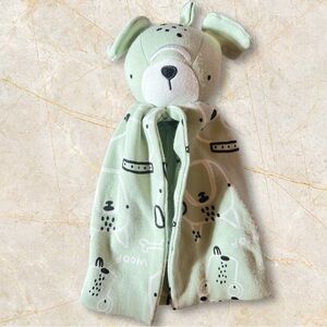 HTF Sterling Baby Green Puppy Dog Lovey Baby Security Blanket